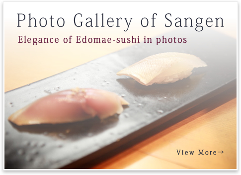 Photo Gallery of Sangen. Elegance of Edomae-sushi in photos.